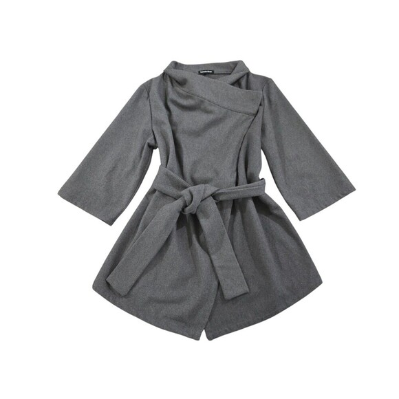 Isabella Oliver Maternity Belted Wrap Coat Size Small Gray Wool Blend Jacket - Picture 11 of 11